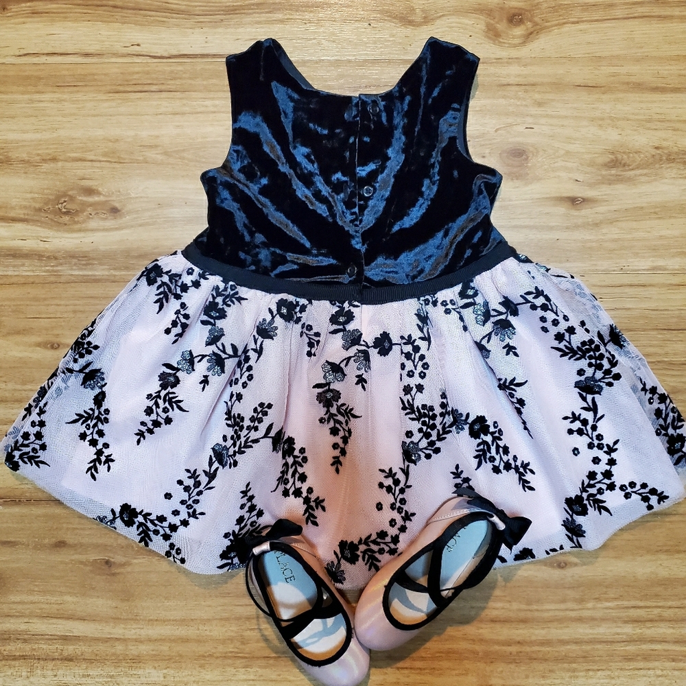 2t Holiday dress w/ Matching ballerina flats